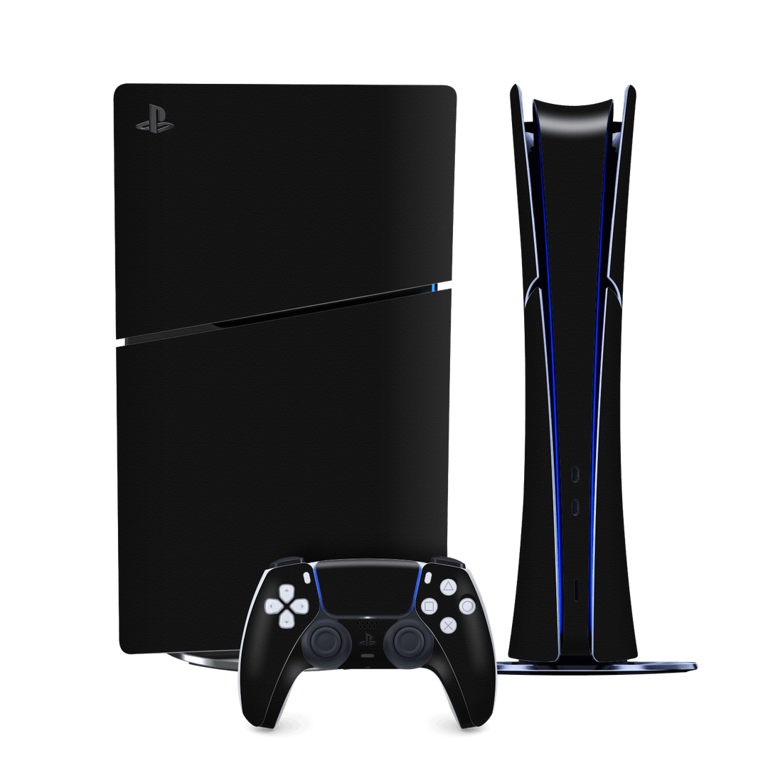 PS5 SLIM DIGITAL EDITION (PlayStation 5 SLIM) Luxuria Raven Black 3D Textured Skin Wrap Sticker Decal Cover Protector by Qskinz | Qskinz.com