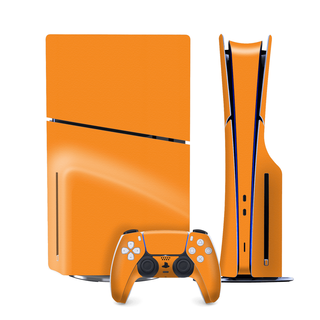 PS5 SLIM DISC EDITION (PlayStation 5 SLIM) Luxuria Sunrise Orange Matt 3D Textured Skin Wrap Sticker Decal Cover Protector by QSKINZ | qskinz.com