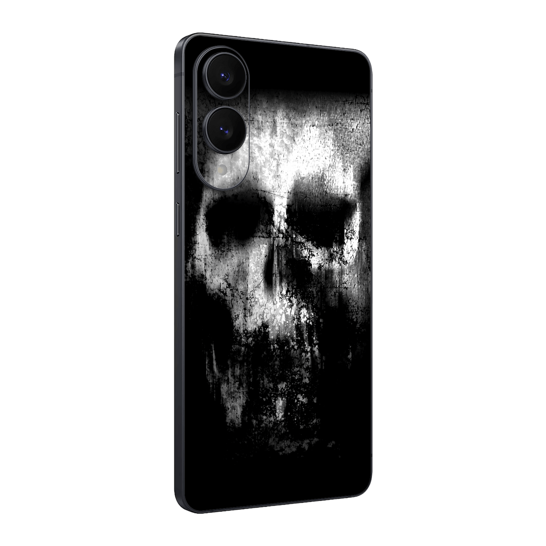 Samsung Galaxy S25 EDGE Print Printed Custom SIGNATURE Horror Black & White SKULL Skin, Wrap, Decal, Protector, Cover by QSKINZ | qskinz.com
