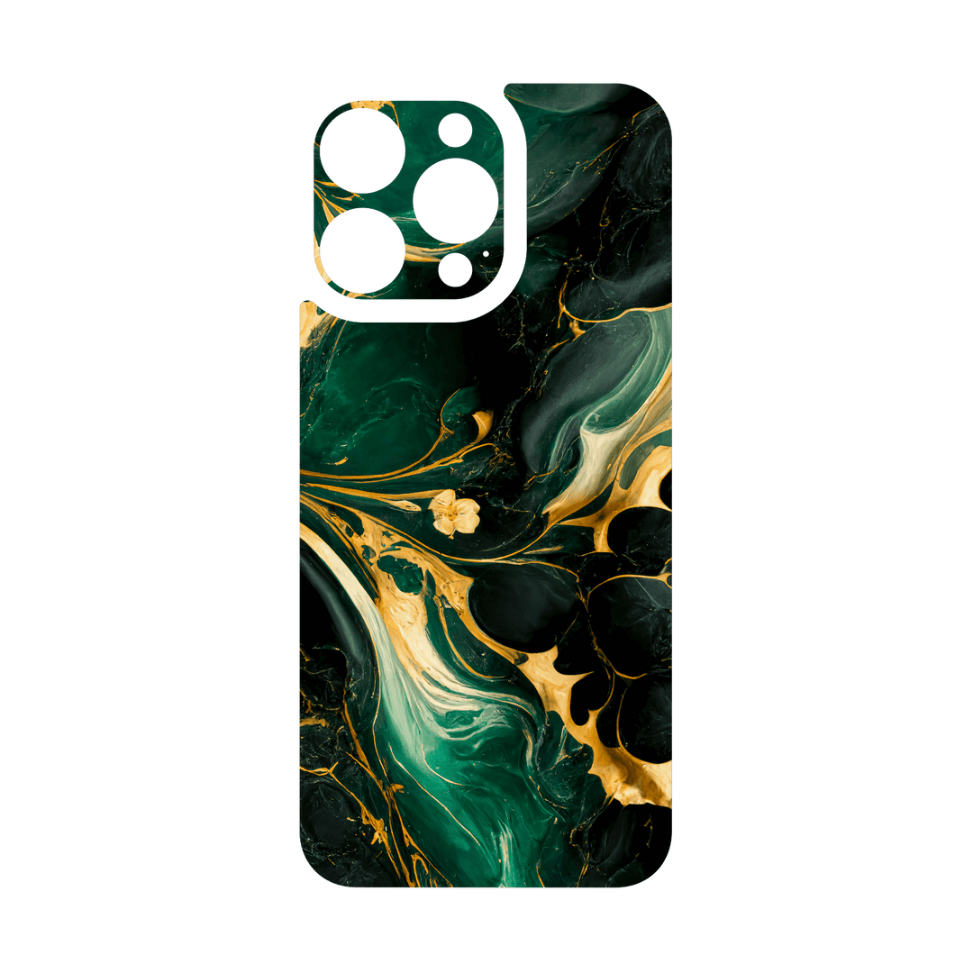 iPhone 16 PRO Qcaze - SIGNATURE AGATE GEODE Royal Green-Gold (Case + Skin Kit)