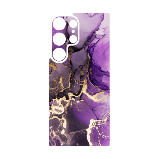 Galaxy S24 ULTRA Qcaze - SIGNATURE AGATE GEODE Purple-Gold (Case + Skin Kit)