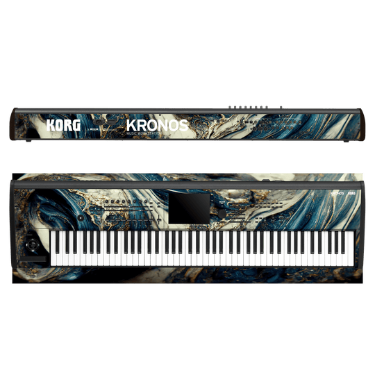 Korg Kronos 2 Music Workstation (88 keys) Printed Custom SIGNATURE Agate Geode Naia Ocean Blue Stone Skin Wrap Sticker Decal Cover Protector by Keyskinz & Jordan Rudess | qskinz.com
 