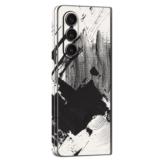 Samsung Galaxy Z Fold 5 (2023) Print Printed Custom SIGNATURE Black and White Madness Skin Wrap Sticker Decal Cover Protector by EasySkinz | EasySkinz.com