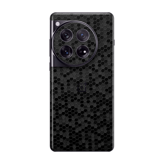 OnePlus 12 Luxuria Black Honeycomb 3D Textured Skin Wrap Sticker Decal Cover Protector by QSKINZ | qskinz.com