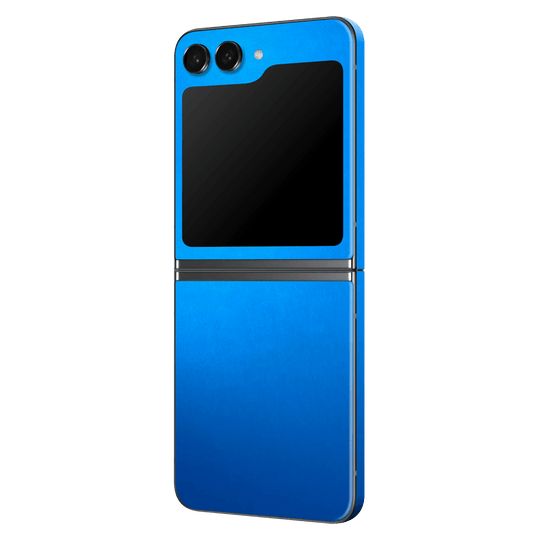 Samsung Galaxy Z Flip 5 (2023) Satin Blue Metallic Matt Matte Skin Wrap Sticker Decal Cover Protector by EasySkinz | EasySkinz.com
