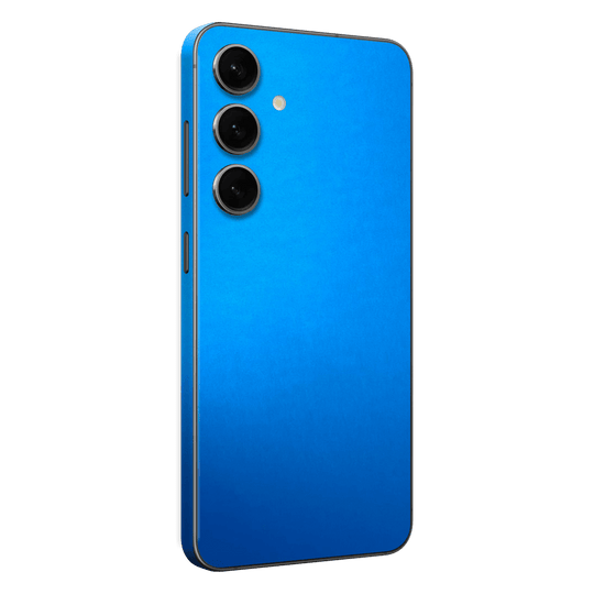 Samsung Galaxy S24 Satin Blue Metallic Matt Matte Skin Wrap Sticker Decal Cover Protector by EasySkinz | EasySkinz.com