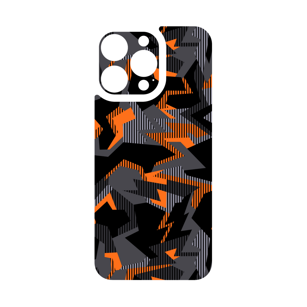 iPhone 16 Pro MAX Qcaze - SIGNATURE Sharp-Edged Orange CAMO (Case + Skin Kit)