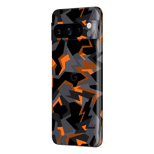 Google Pixel 8 PRO (2023) Print Printed Custom SIGNATURE Sharp-Edged Orange Camo Camouflage Skin Wrap Sticker Decal Cover Protector by EasySkinz | EasySkinz.com