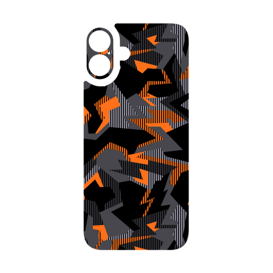 iPhone 16 Qcaze - SIGNATURE Sharp-Edged Orange CAMO (Case + Skin Kit)