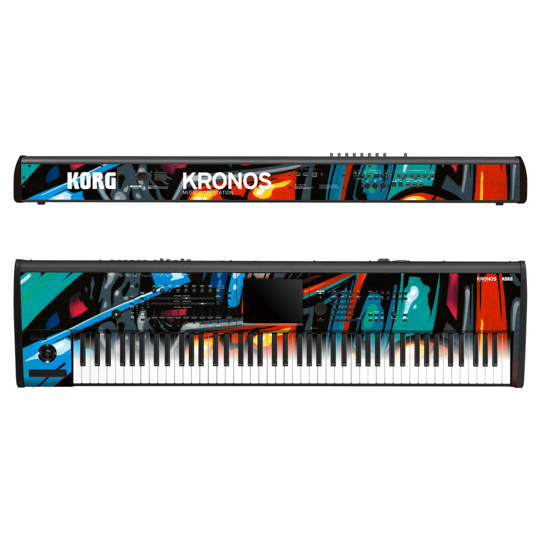 Korg Kronos 2 Music Workstation (88 keys) Print Printed Custom SIGNATURE Street Art Graffiti Skin, Wrap, Decal, Protector, Cover by Keyskinz & Jordan Rudess | qskinz.com
 