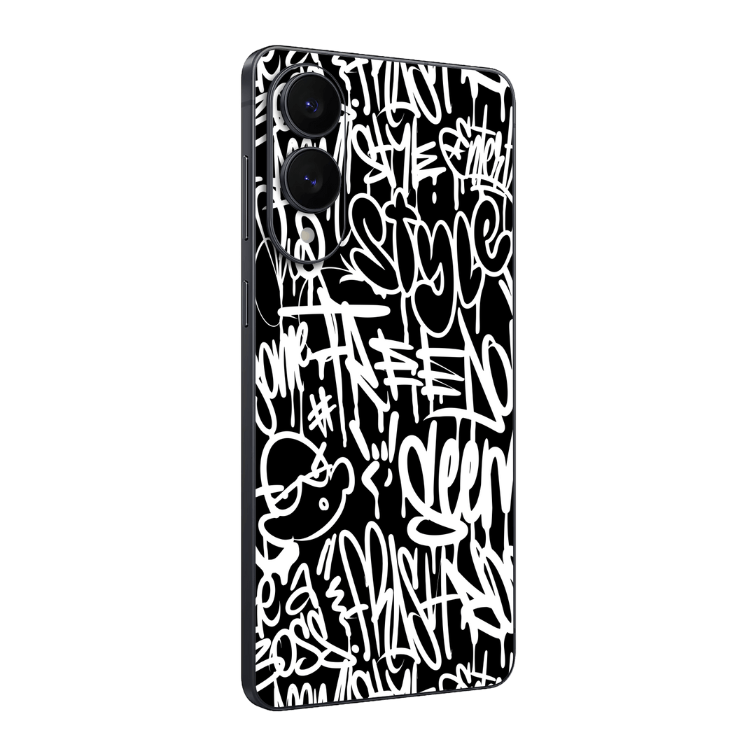 Samsung Galaxy S25 EDGE Print Printed Custom SIGNATURE Monochrome Black and White Graffiti Skin Wrap Sticker Decal Cover Protector by QSKINZ | qskinz.com
