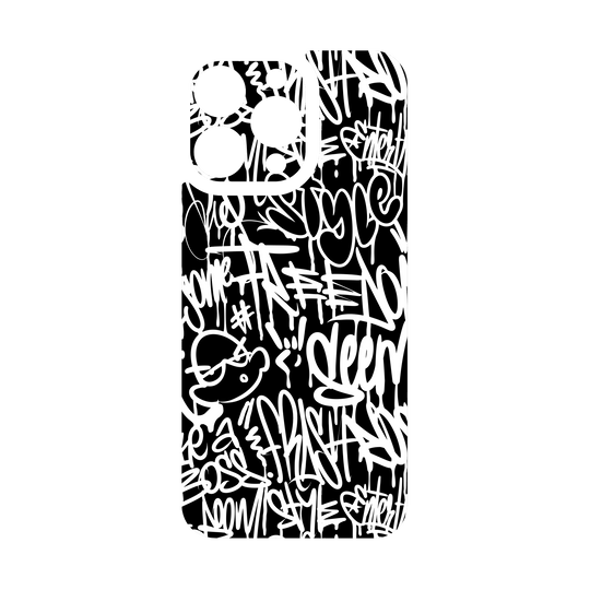 iPhone 15 Pro MAX Qcaze - SIGNATURE Monochrome Graffiti (Case + Skin Kit)
