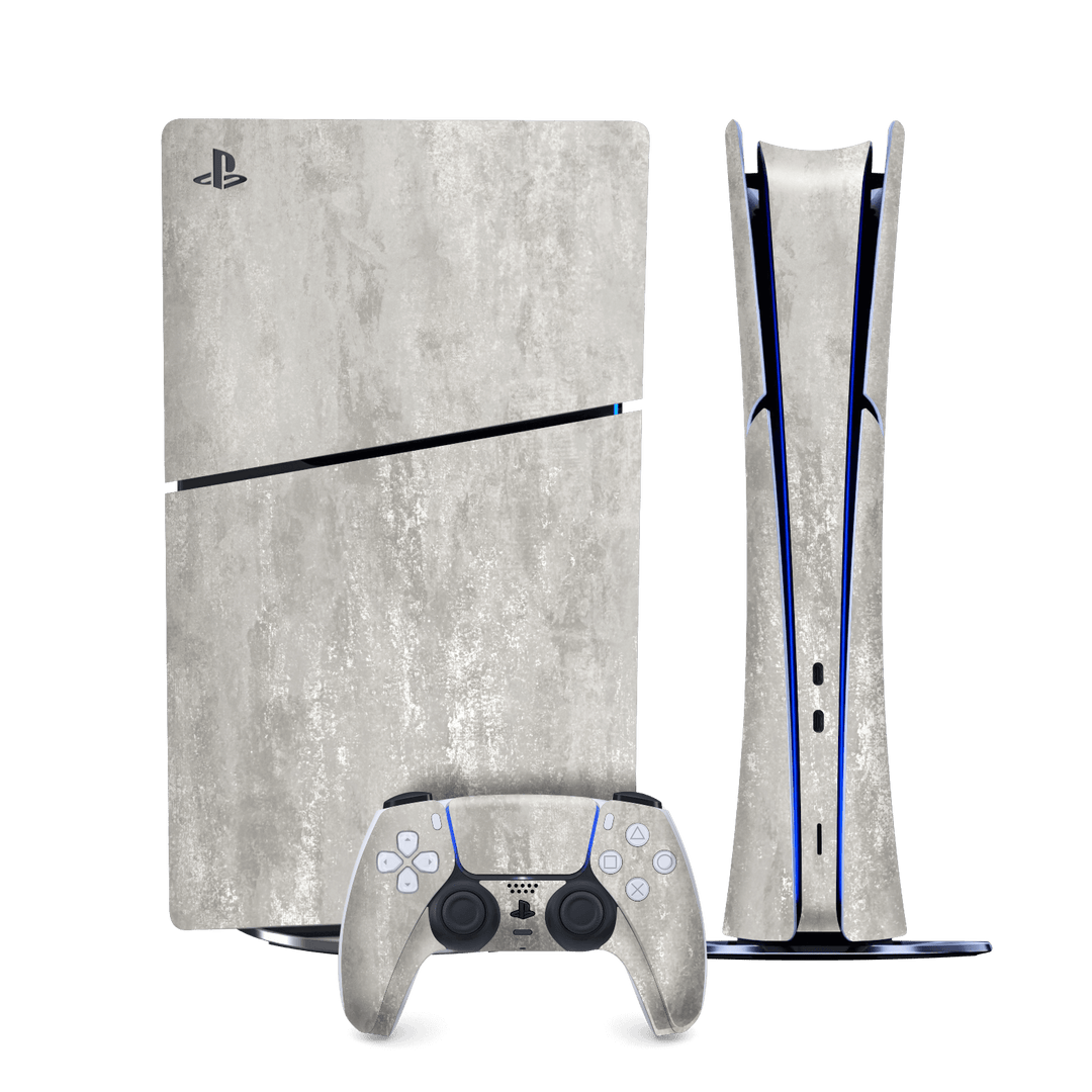 PS5 SLIM DIGITAL EDITION (PlayStation 5 SLIM) Luxuria Silver Stone Skin Wrap Sticker Decal Cover Protector by QSKINZ | qskinz.com
