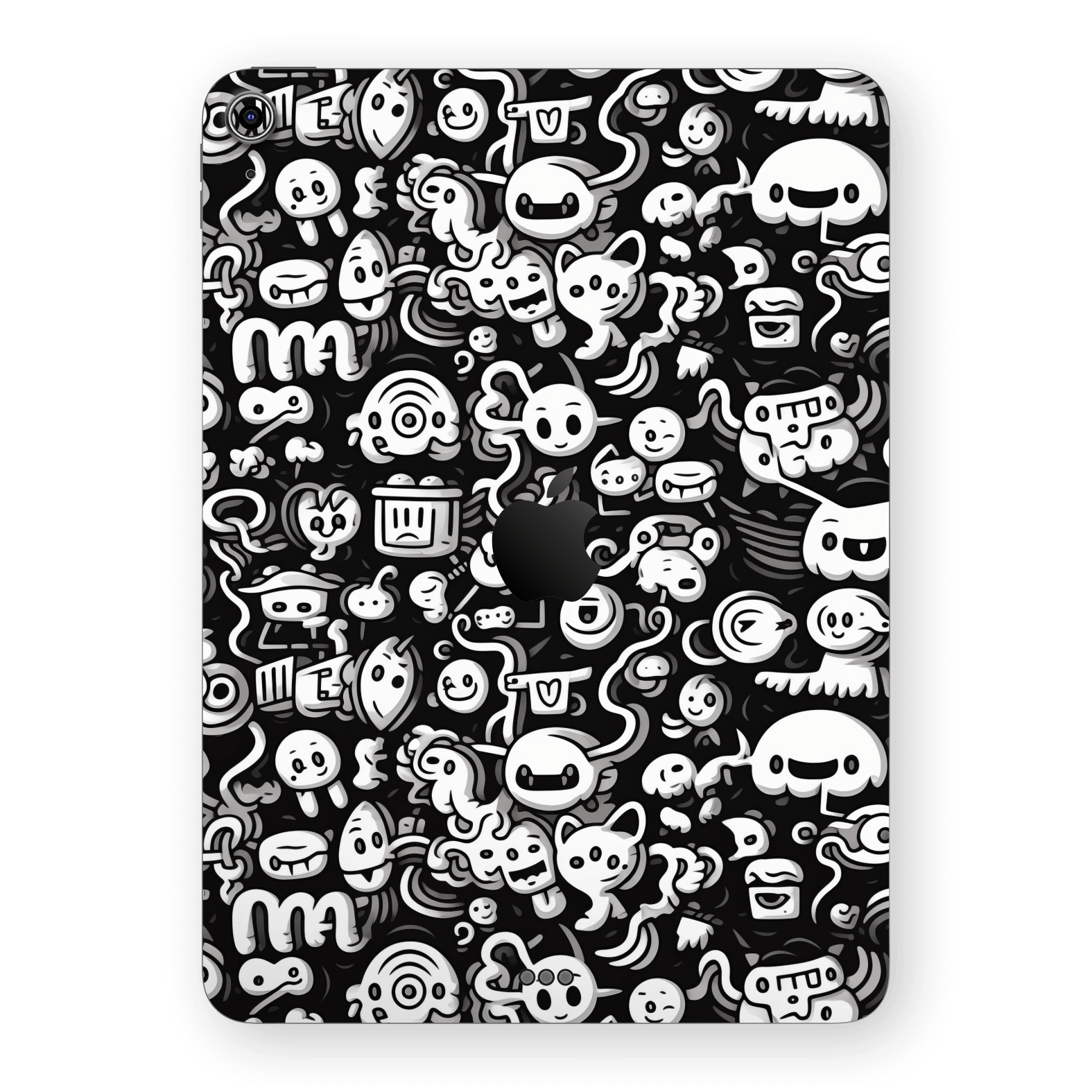 iPad Air 4/5 (2020/2022) Print Printed Custom SIGNATURE Pictogram Party Monochrome Black and White Icons Faces Skin Wrap Sticker Decal Cover Protector by QSKINZ | QSKINZ.COM