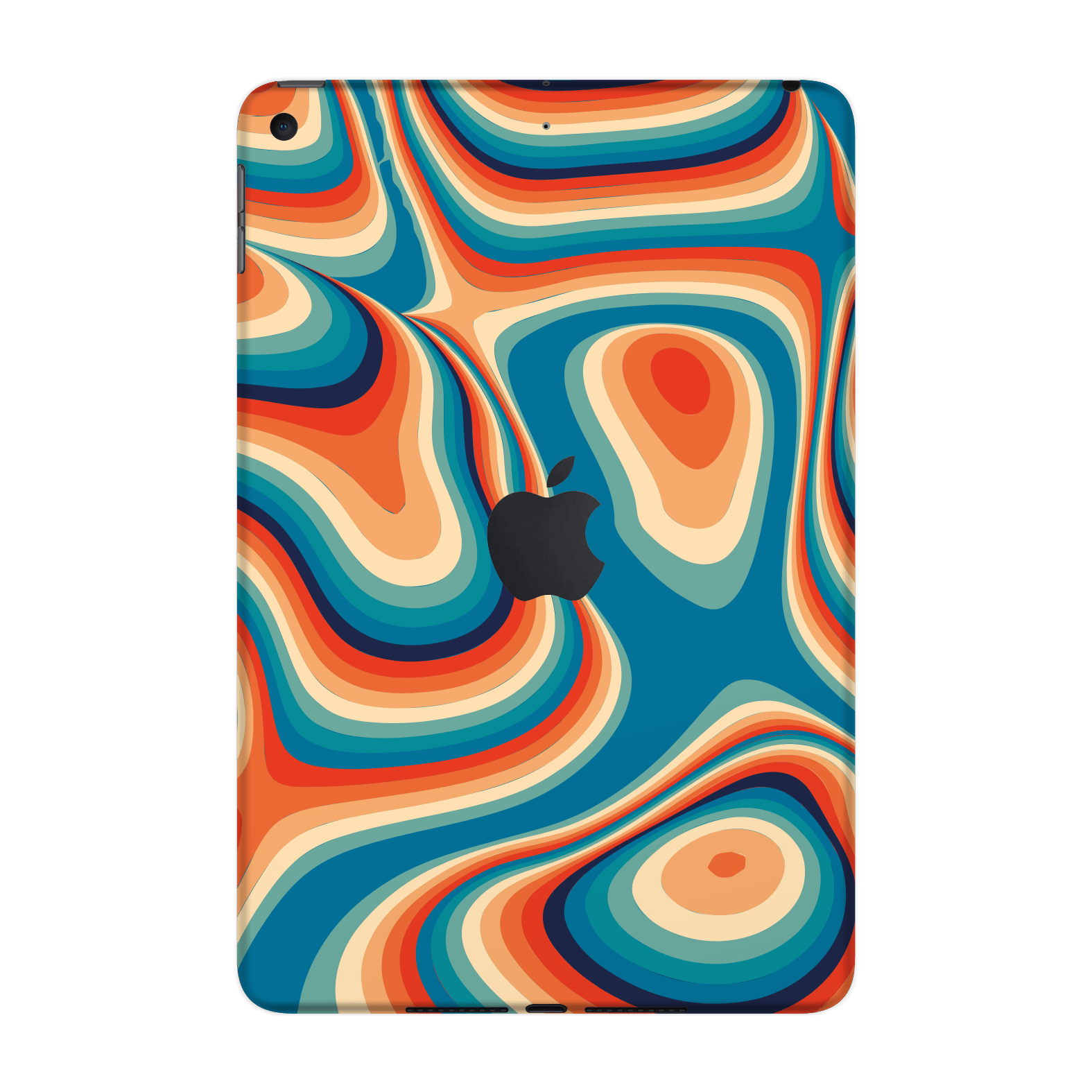 iPad Mini 5 Print Printed Custom SIGNATURE Swirltro Swirl Retro 70s 80s Warm Colours Skin Wrap Sticker Decal Cover Protector by QSKINZ | QSKINZ.COM