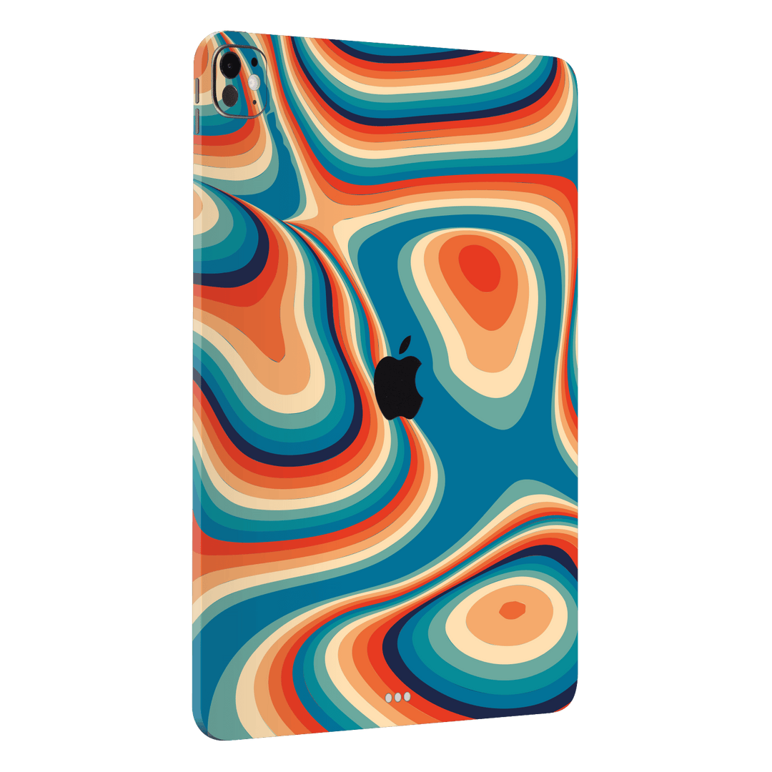 iPad PRO 13" (M4) Print Printed Custom SIGNATURE Swirltro Swirl Retro 70s 80s Warm Colours Skin Wrap Sticker Decal Cover Protector by QSKINZ | QSKINZ.COM