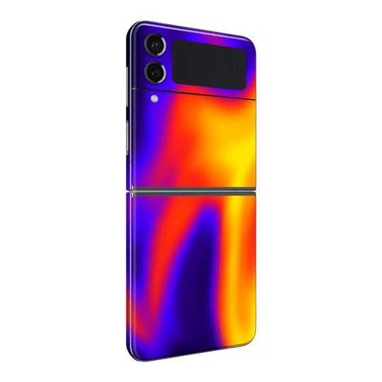 Samsung Galaxy Z Flip 4 Print Printed Custom SIGNATURE Infrablaze Infrared Thermal Neon Skin Wrap Sticker Decal Cover Protector by QSKINZ | QSKINZ.COM