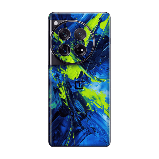 OnePlus 12 Print Printed Custom SIGNATURE Glowquatic Neon Yellow Green Blue Skin Wrap Sticker Decal Cover Protector by QSKINZ | QSKINZ.COM