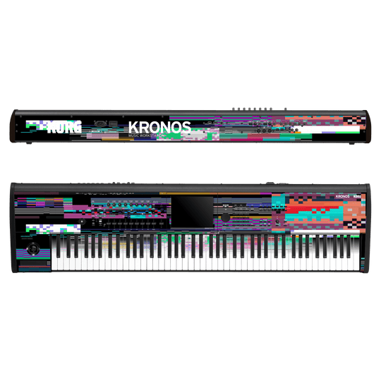 Korg Kronos 2 Music Workstation (88 keys) Print Printed Custom SIGNATURE Glitchscape Glitch No Signal Colours Skin Wrap Sticker Decal Cover Protector by Keyskinz & Jordan Rudess | QSKINZ.COM
