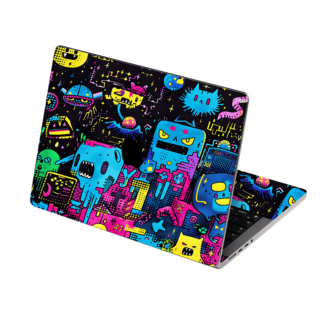 MacBook Pro 16” (2021/2023) Print Printed Custom SIGNATURE Arcade Rave Gaming Gamer Pixel Skin Wrap Sticker Decal Cover Protector by QSKINZ | QSKINZ.COM