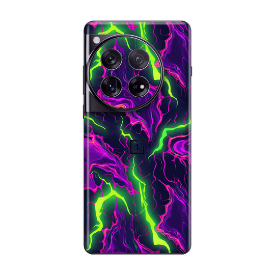 OnePlus 12 Print Printed Custom SIGNATURE Twisterra Twist Neon Purple Yellow Green Anime Skin Wrap Sticker Decal Cover Protector by QSKINZ | QSKINZ.COM