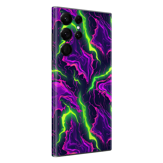 Samsung Galaxy S23 ULTRA Print Printed Custom SIGNATURE Twisterra Twist Neon Purple Yellow Green Anime Skin Wrap Sticker Decal Cover Protector by QSKINZ | QSKINZ.COM