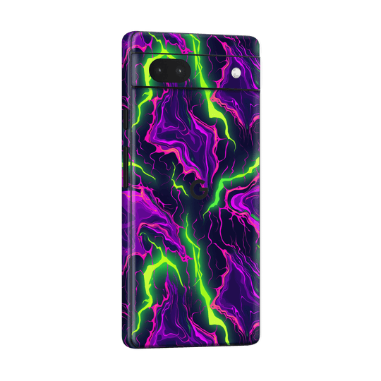 Pixel 6a Print Printed Custom SIGNATURE Twisterra Twist Neon Purple Yellow Green Anime Skin Wrap Sticker Decal Cover Protector by QSKINZ | QSKINZ.COM