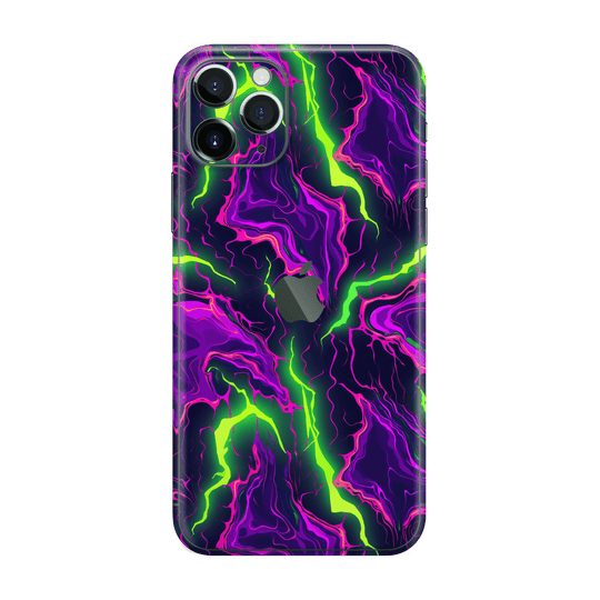 iPhone 11 Pro MAX Print Printed Custom SIGNATURE Twisterra Twist Neon Purple Yellow Green Anime Skin Wrap Sticker Decal Cover Protector by QSKINZ | QSKINZ.COM