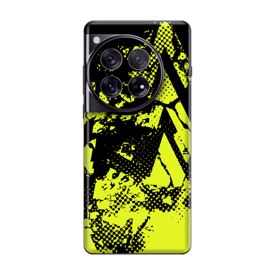 OnePlus 12 Print Printed Custom SIGNATURE Grunge Yellow Green Trace Skin Wrap Sticker Decal Cover Protector by QSKINZ | QSKINZ.COM
