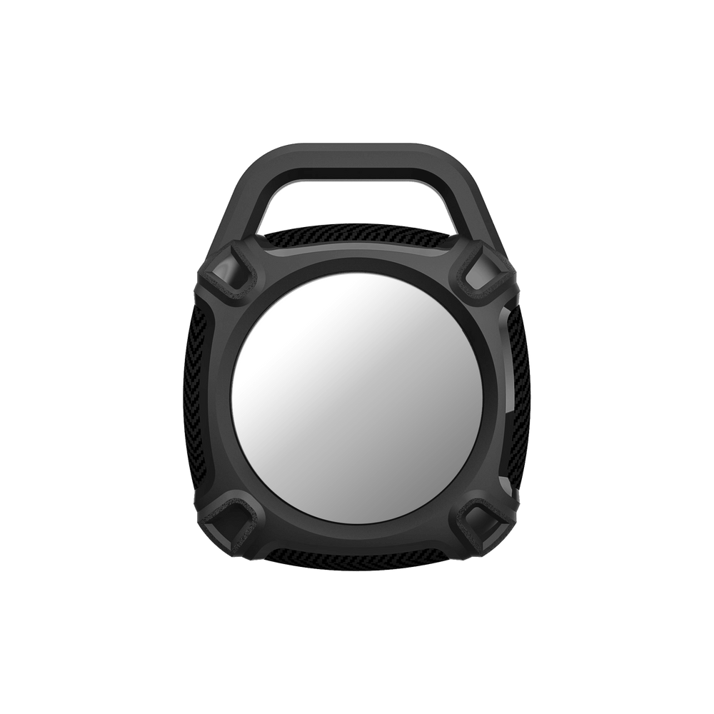 Back view of the Qskinz AirTag case highlighting durable everyday protection.