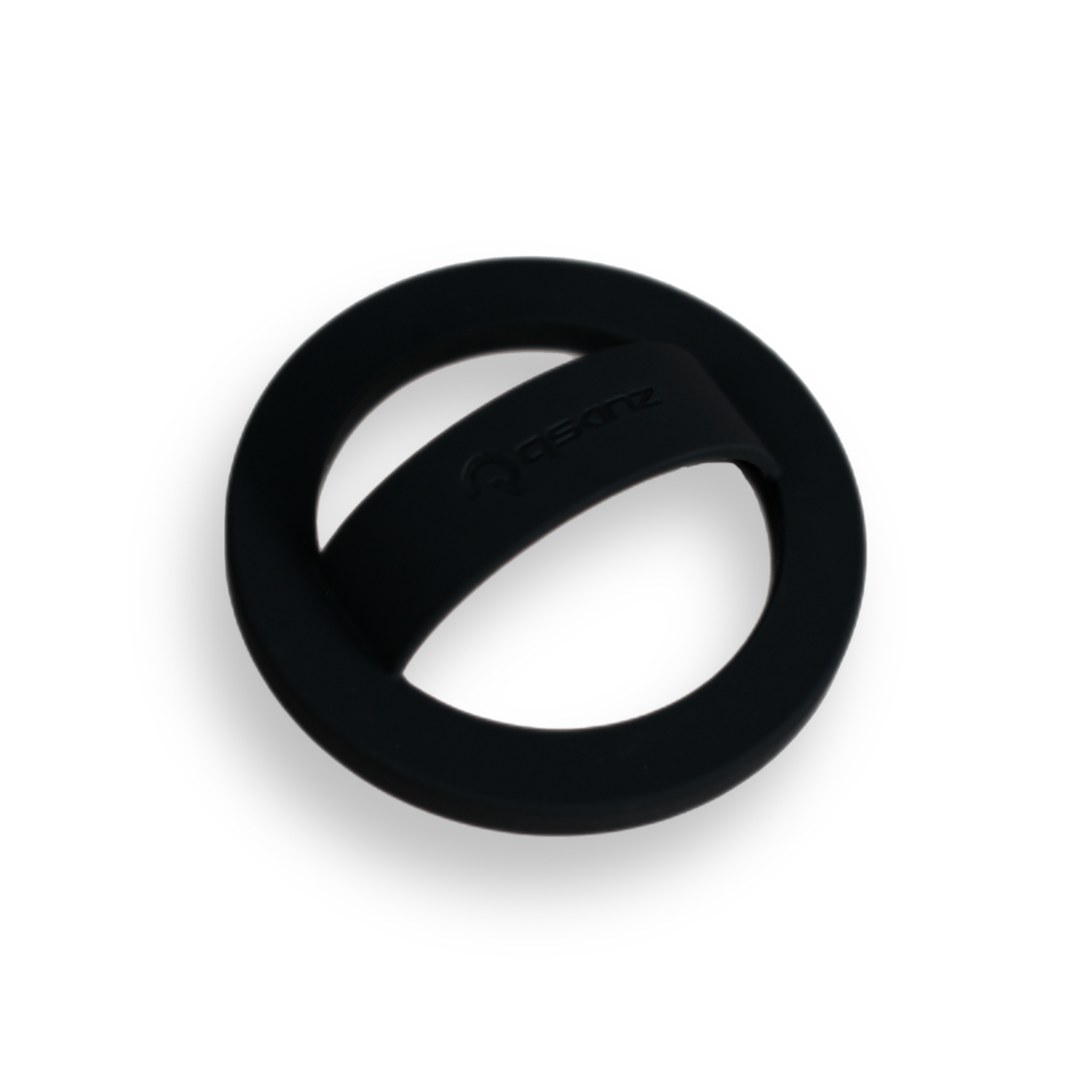 Black Soft-Touch Silicone MagSafe Ring Mount by Qskinz – Minimal Grip Accessory for Phones and Cases