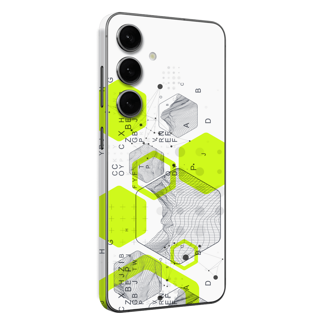 Galaxy S24+ PLUS Printed Custom SIGNATURE “Neural Realm” AI Science Green & White Skin Wrap Sticker Decal Cover Protector by QSKINZ | QSKINZ.COM