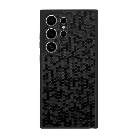Galaxy S24 ULTRA Qcaze Luxuria Black Honeycomb 3D Textured Case by QSKINZ | qskinz.com
