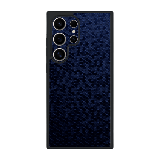 Galaxy S24 ULTRA Qcaze Luxuria Navy Blue Honeycomb 3D Textured Case by QSKINZ | qskinz.com