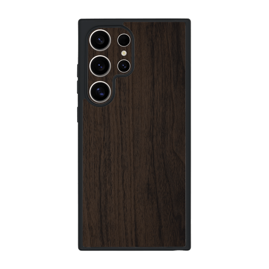 Galaxy S24 ULTRA Qcaze Premium Wood Wooden Dark Walnut Matte Textured Case by QSKINZ | qskinz.com