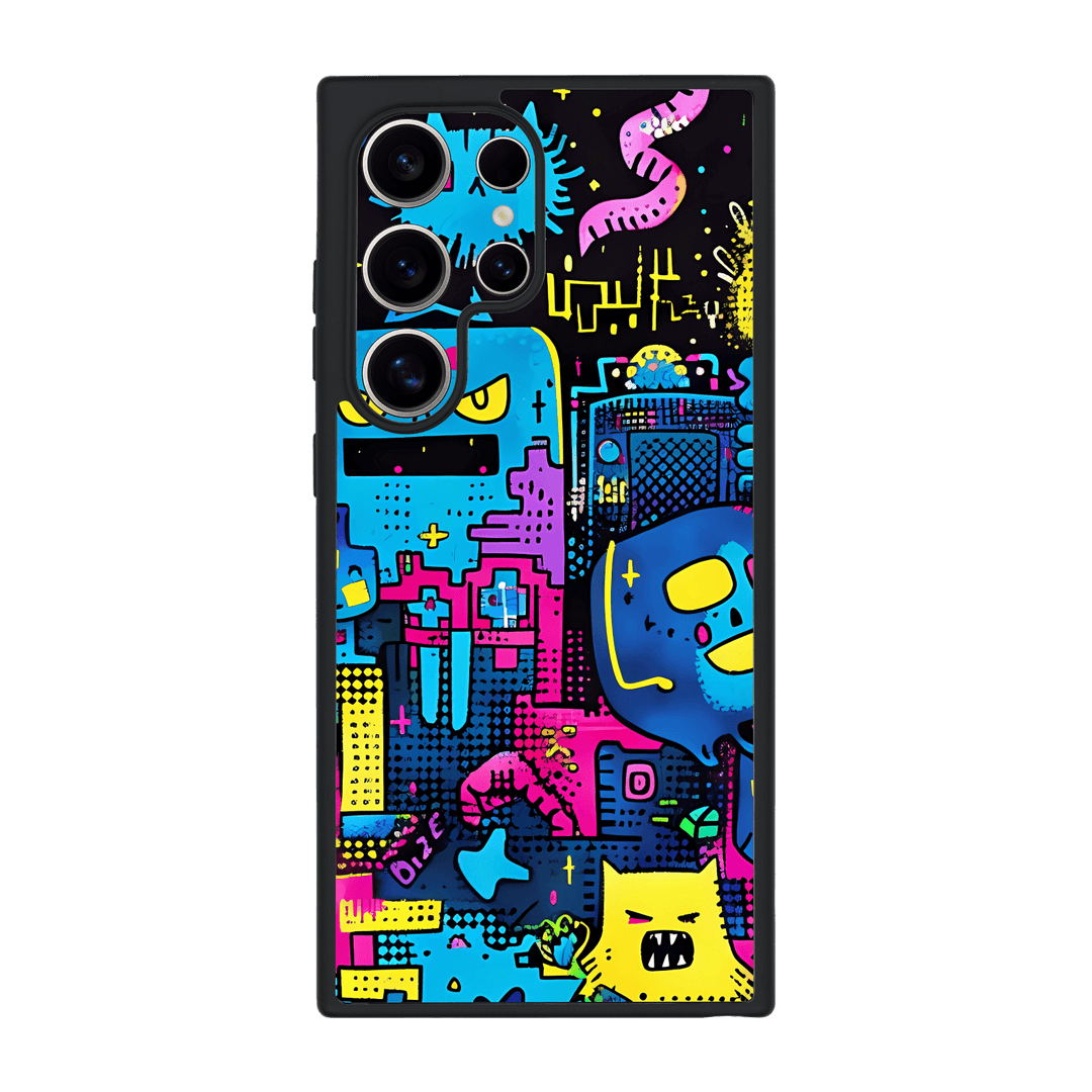 Galaxy S24 ULTRA Qcaze Print Printed Custom SIGNATURE Arcade Rave Gaming Gamer Pixel Case by QSKINZ | QSKINZ.COM