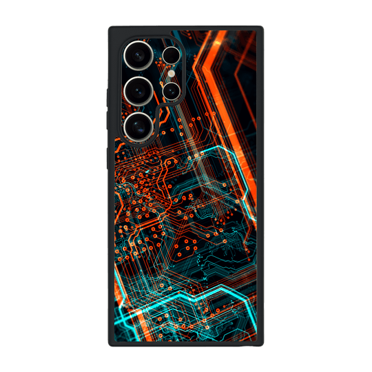 Galaxy S24 ULTRA Qcaze Print Printed Custom SIGNATURE NEON PCB Board Case by QSKINZ | qskinz.com