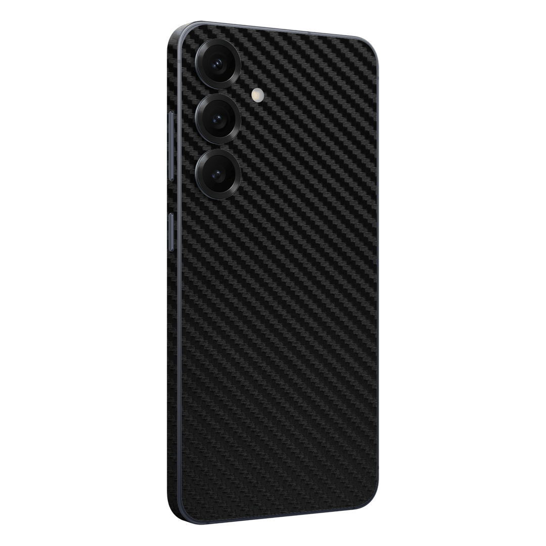 Galaxy S25 FE Black 3D Textured Carbon Fibre Fiber Skin Wrap Sticker Decal Cover Protector by QSKINZ | qskinz.com