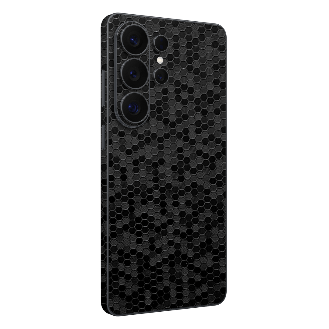 Galaxy S26 ULTRA Luxuria Black Honeycomb 3D Textured Skin Wrap Sticker Decal Cover Protector by QSKINZ | qskinz.com