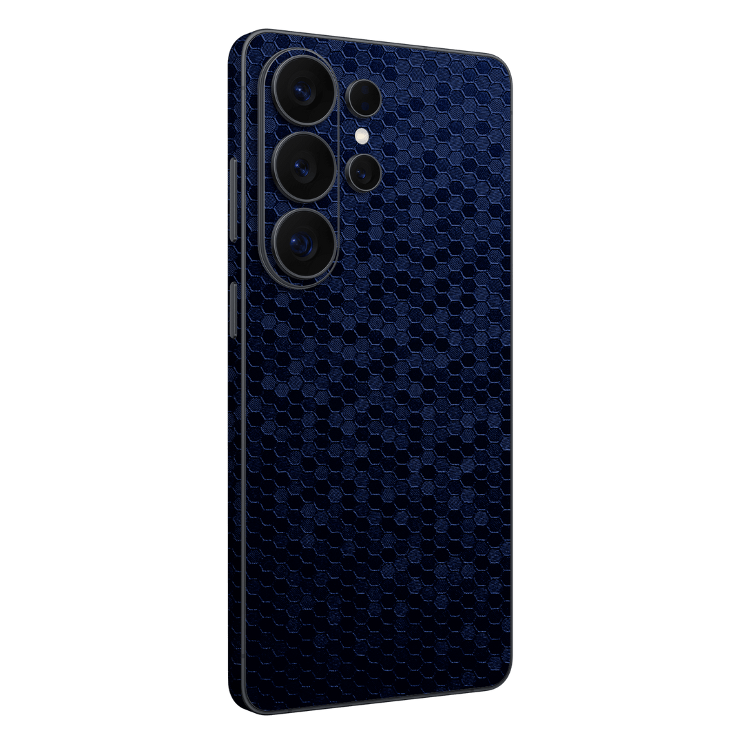 Galaxy S26 ULTRA Luxuria Navy Blue Honeycomb 3D Textured Skin Wrap Sticker Decal Cover Protector by QSKINZ | qskinz.com