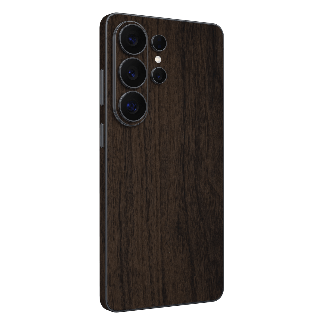 Galaxy S26 ULTRA Premium Wood Wooden Dark Walnut Matte Textured Skin Wrap Sticker Decal Cover Protector by QSKINZ | qskinz.com