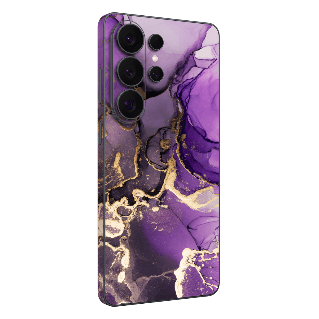 Galaxy S26 ULTRA Print Printed Custom SIGNATURE AGATE GEODE Purple-Gold Skin Wrap Sticker Decal Cover Protector by QSKINZ | qskinz.com