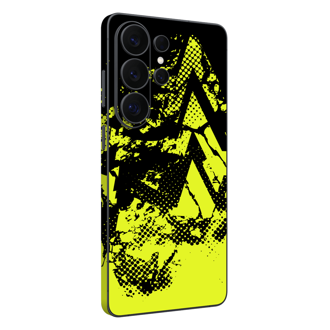 Galaxy S26 ULTRA Print Printed Custom SIGNATURE Grunge Yellow Green Trace Skin Wrap Sticker Decal Cover Protector by QSKINZ | QSKINZ.COM