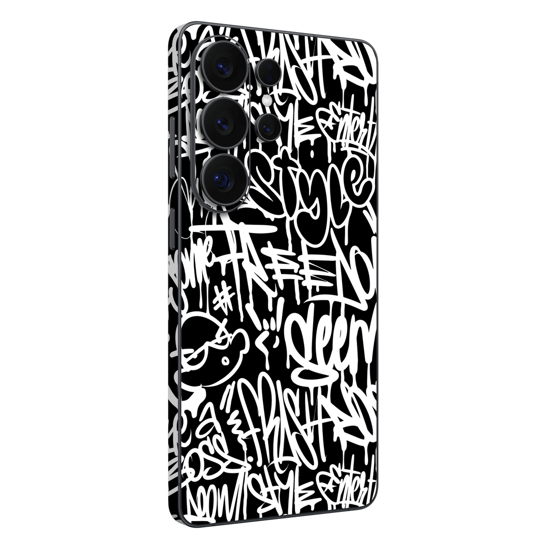 Galaxy S26 ULTRA Print Printed Custom SIGNATURE Monochrome Black and WhiteGraffiti Skin Wrap Sticker Decal Cover Protector by QSKINZ | qskinz.com