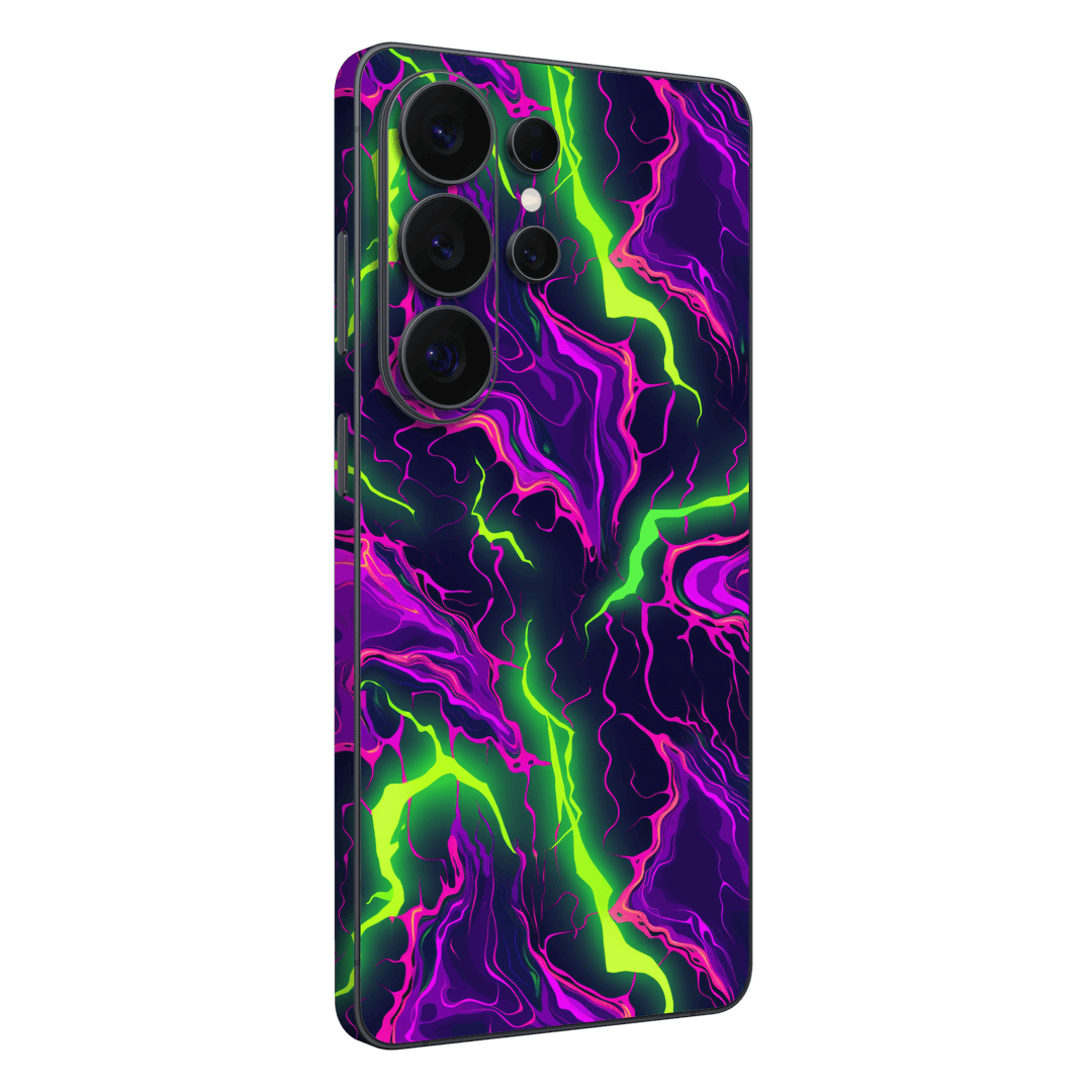Galaxy S26 ULTRA Print Printed Custom SIGNATURE Twisterra Twist Neon Purple Yellow Green Anime Skin Wrap Sticker Decal Cover Protector by QSKINZ | QSKINZ.COM