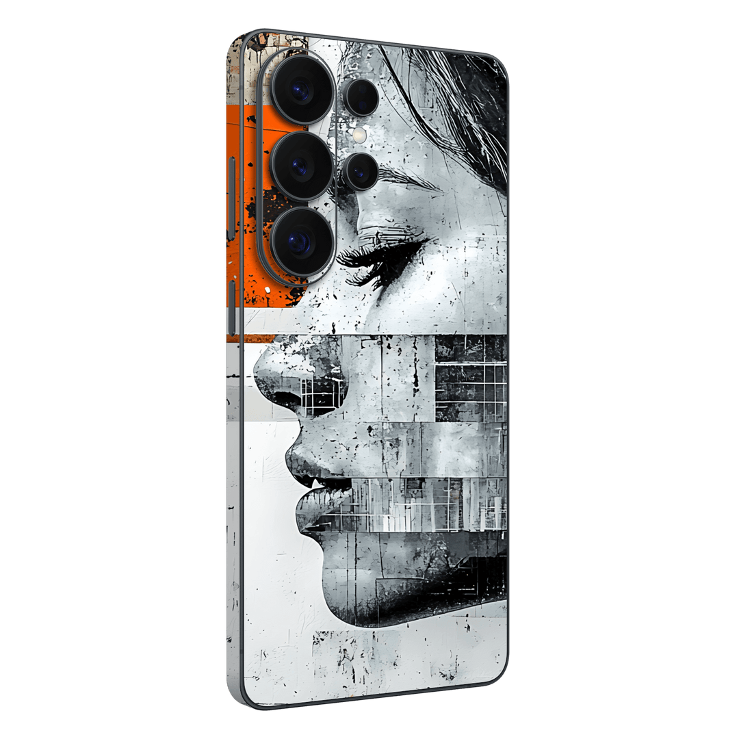 Galaxy S26 ULTRA Printed Custom SIGNATURE “Atelier Portrait” Monochrome Black & White Artistic Portrait Collage Skin Wrap Sticker Decal Cover Protector by QSKINZ | QSKINZ.COM