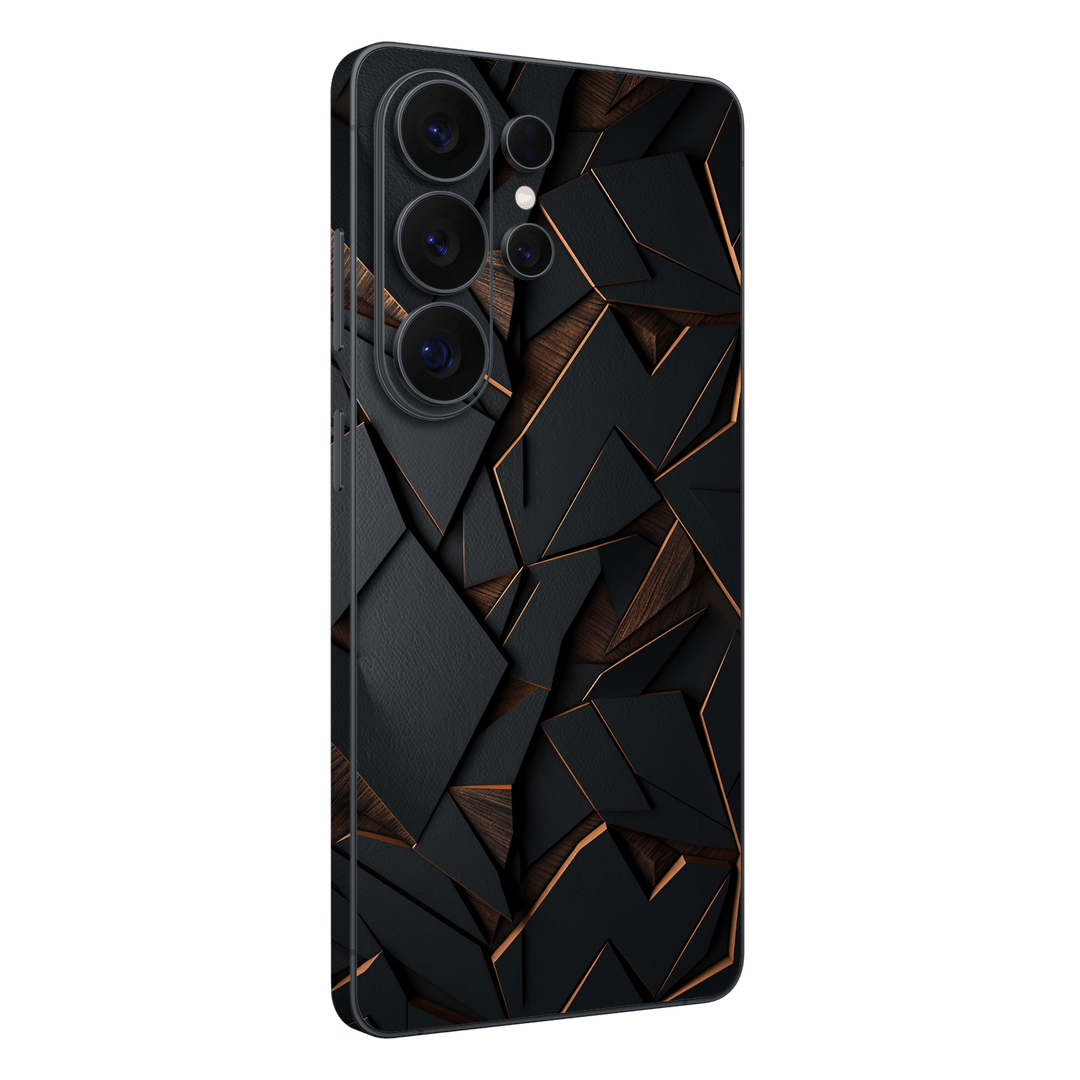 Galaxy S26 ULTRA Printed Custom SIGNATURE “Nightcore” Midnight Black & Bronze Geometric Skin Wrap Sticker Decal Cover Protector by QSKINZ | QSKINZ.COM