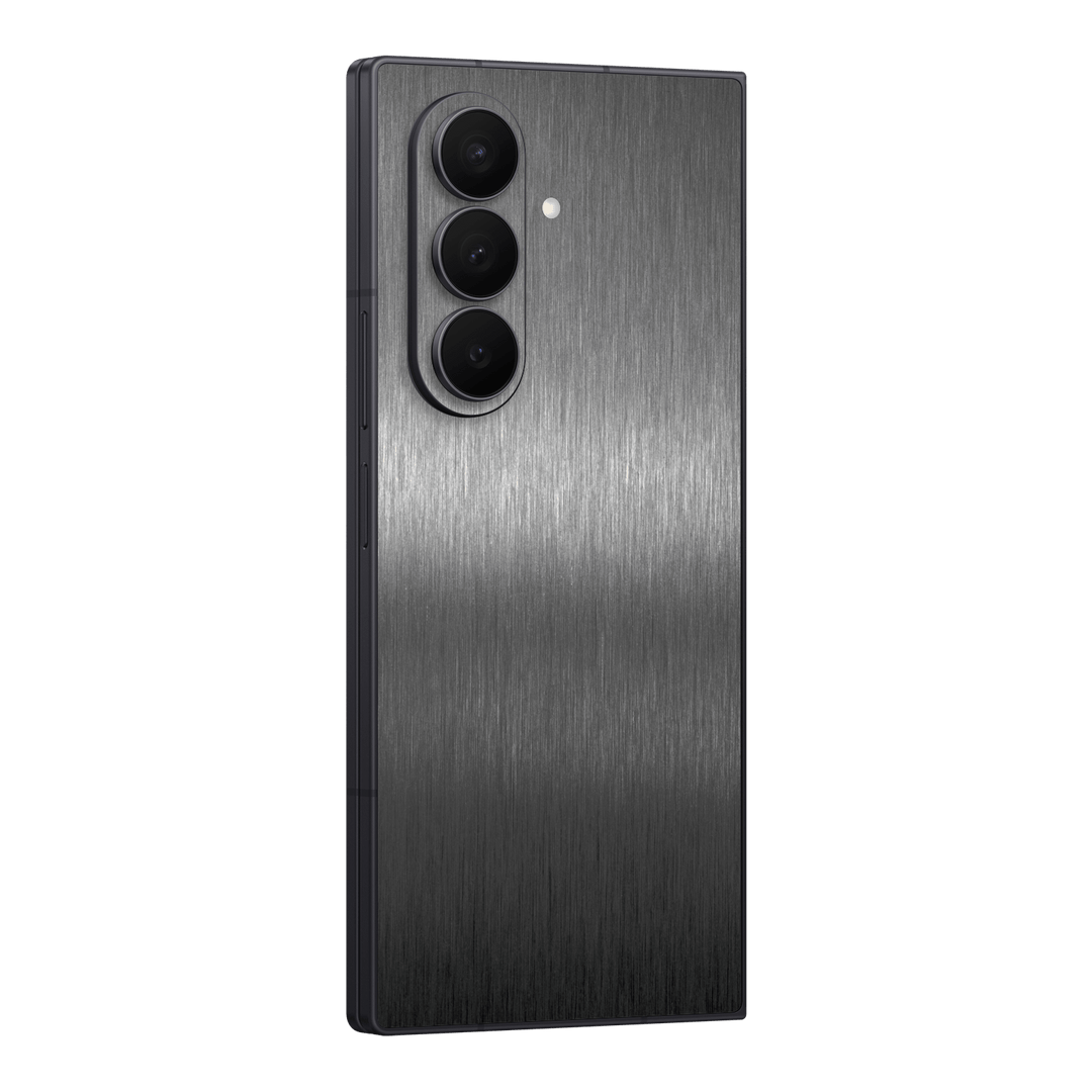 Galaxy Z FOLD 7 Brushed Metal Titanium Metallic Skin Wrap Sticker Decal Cover Protector by QSKINZ | qskinz.com