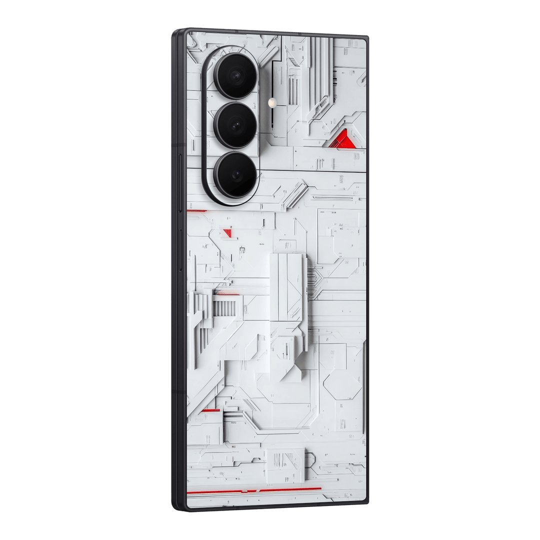 Galaxy Z FOLD 7 Print Printed Custom SIGNATURE Interstellar White Spaceship Skin Wrap Sticker Decal Cover Protector by QSKINZ | QSKINZ.COM