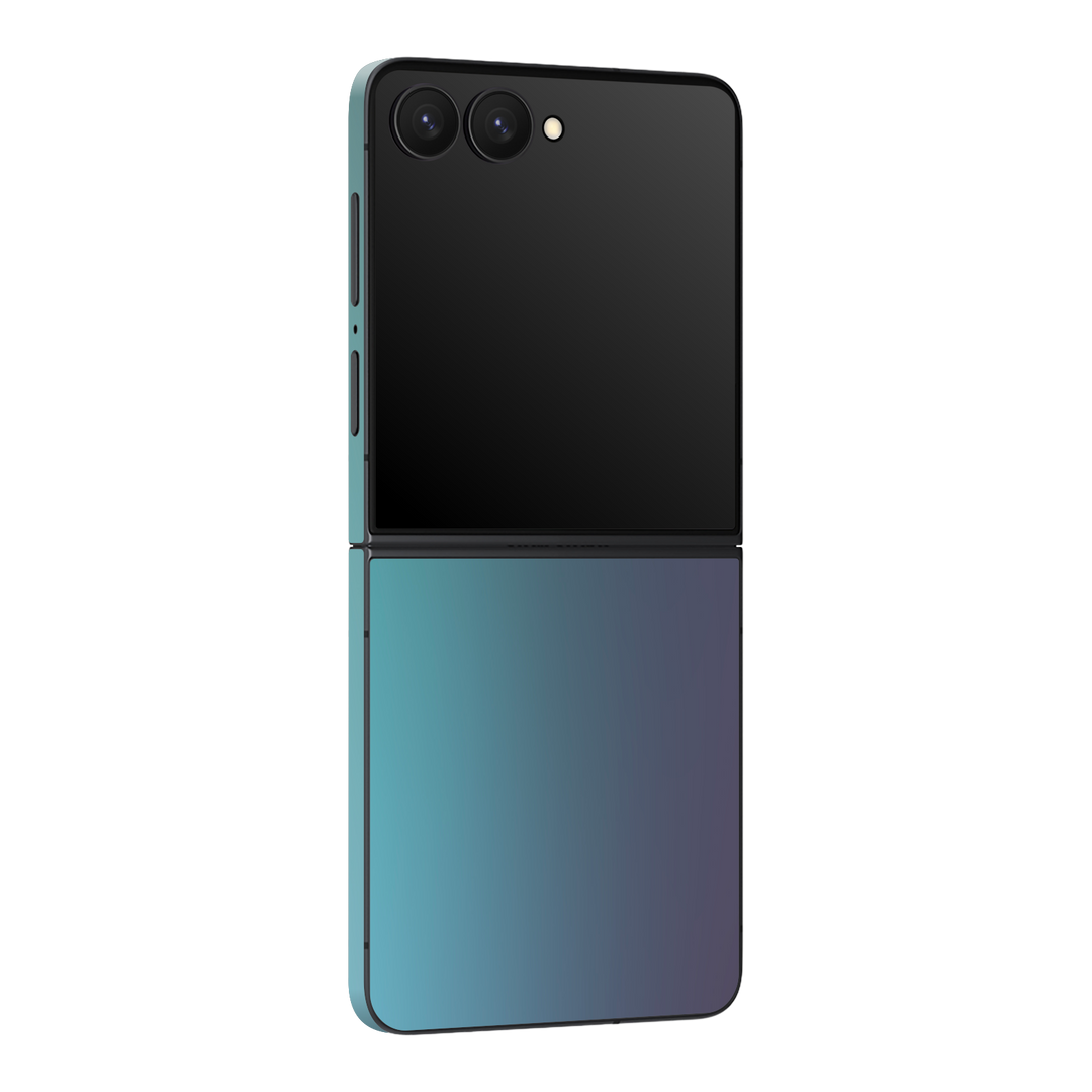 Galaxy Z Flip 7 Chameleon Turquoise-Lavender Lilac Colour-changing Metallic Skin Wrap Sticker Decal Cover Protector by QSKINZ | qskinz.com